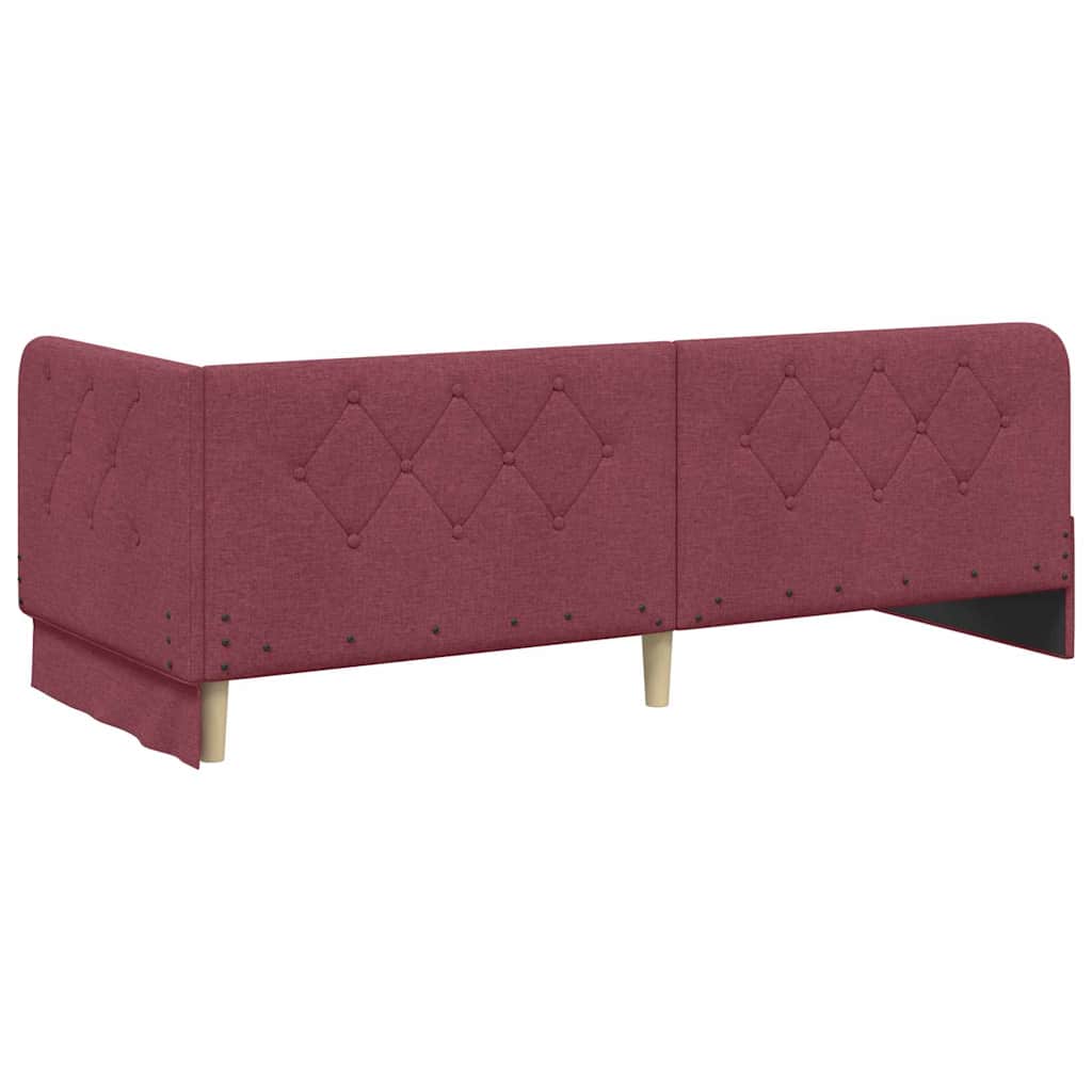 Cadre de lit d'angle Bordeaux 80 x 200 cm tissu - XIOS