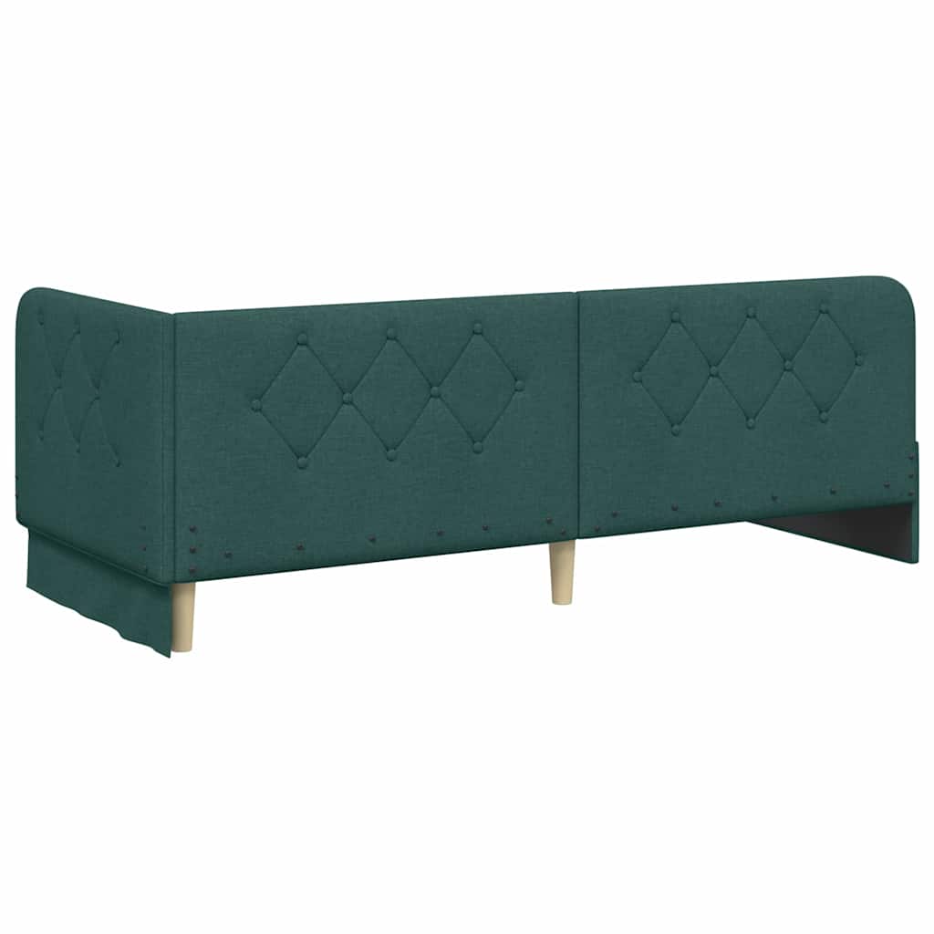 Cadre de lit d'angle Vert foncé 80 x 200 cm tissu - XIOS
