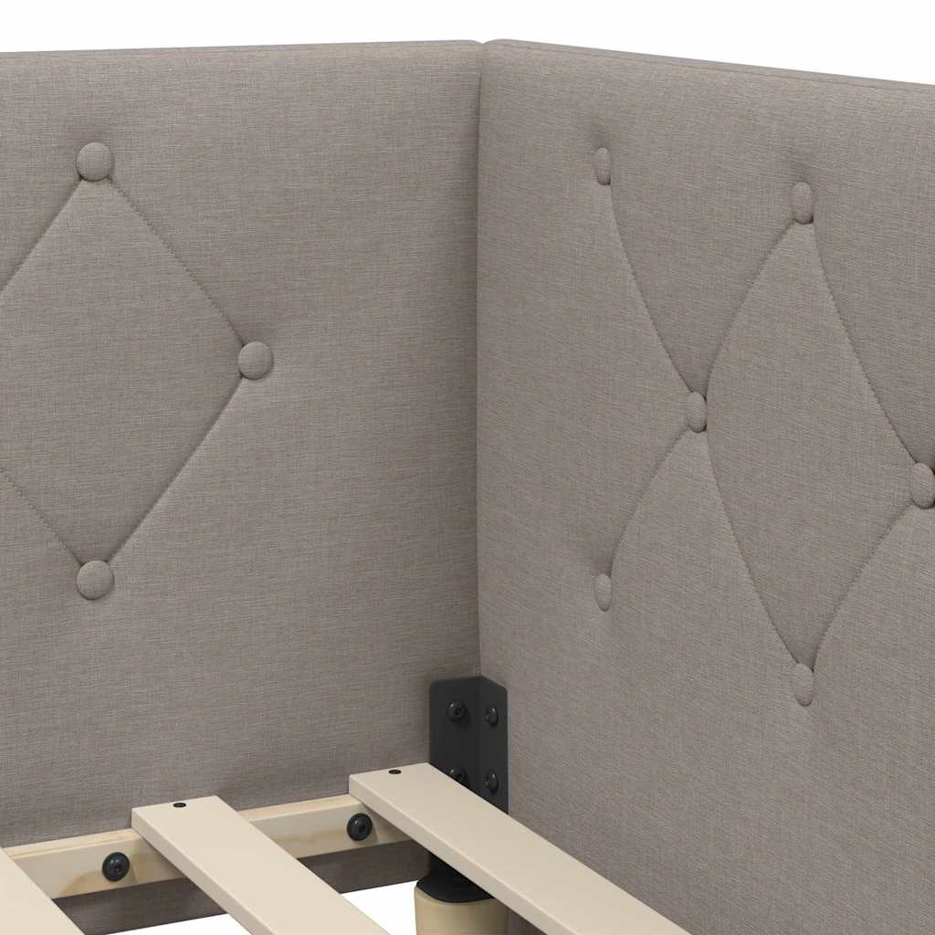 Cadre de lit d'angle Taupe 80 x 200 cm tissu - XIOS