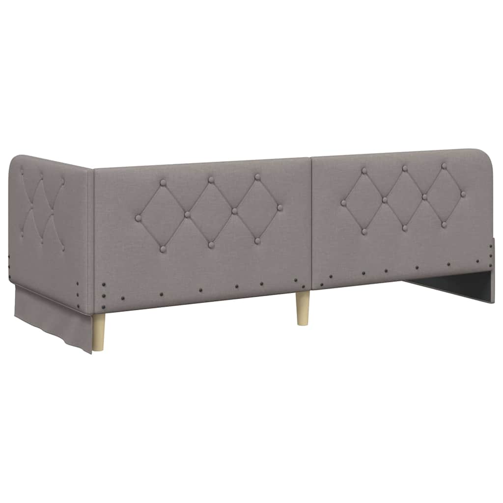 Cadre de lit d'angle Taupe 80 x 200 cm tissu - XIOS