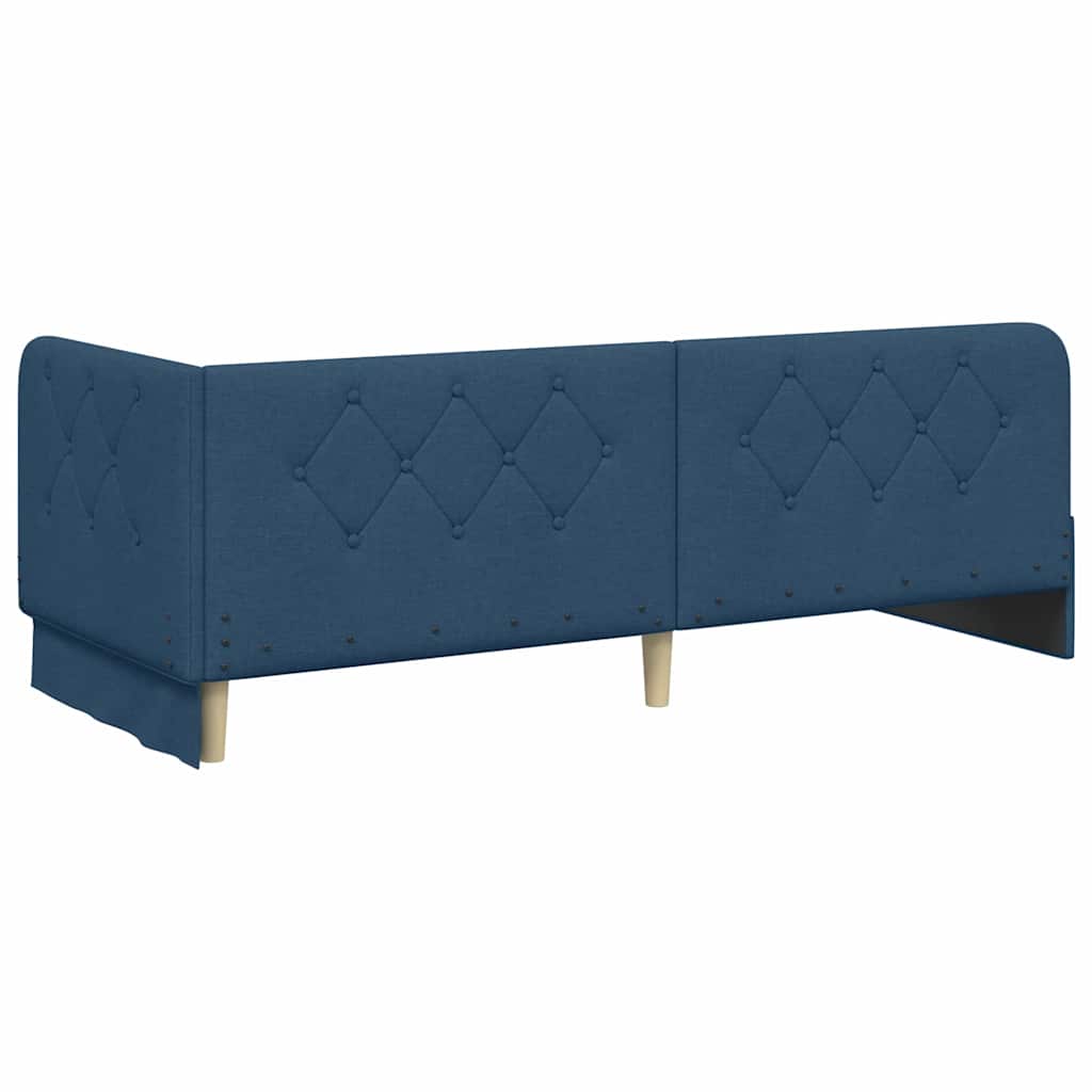 Cadre de lit d'angle Bleu 80 x 200 cm tissu - XIOS