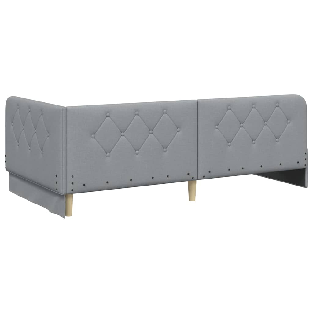 Cadre de lit d'angle Gris clair 90 x 190 cm tissu - XIOS