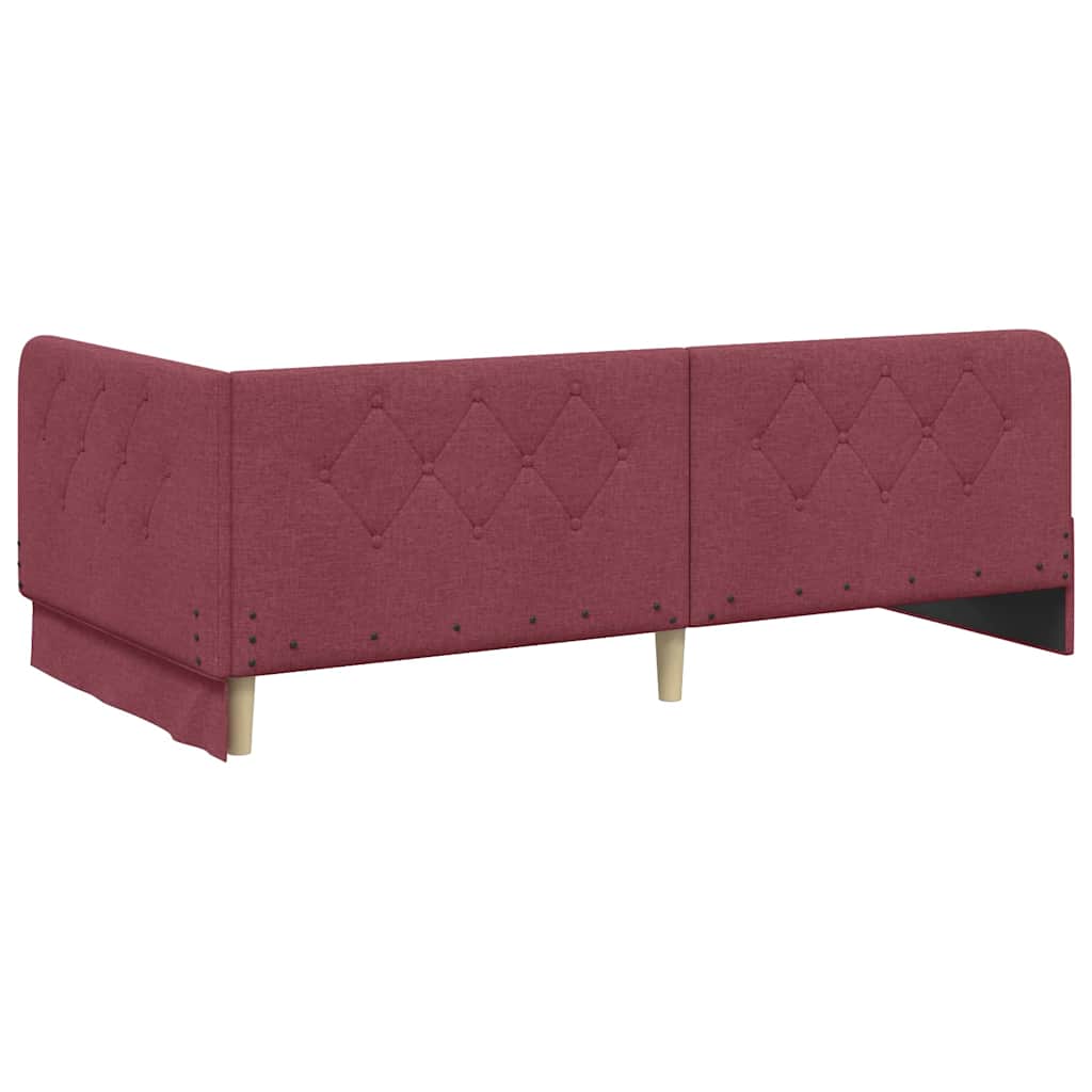 Cadre de lit d'angle Bordeaux 90 x 190 cm tissu - XIOS