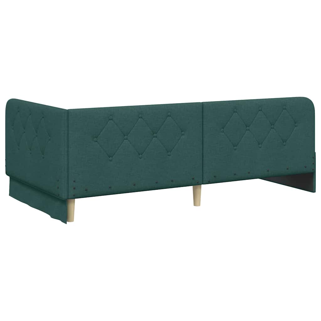 Cadre de lit d'angle Vert foncé 100 x 200 cm tissu - XIOS
