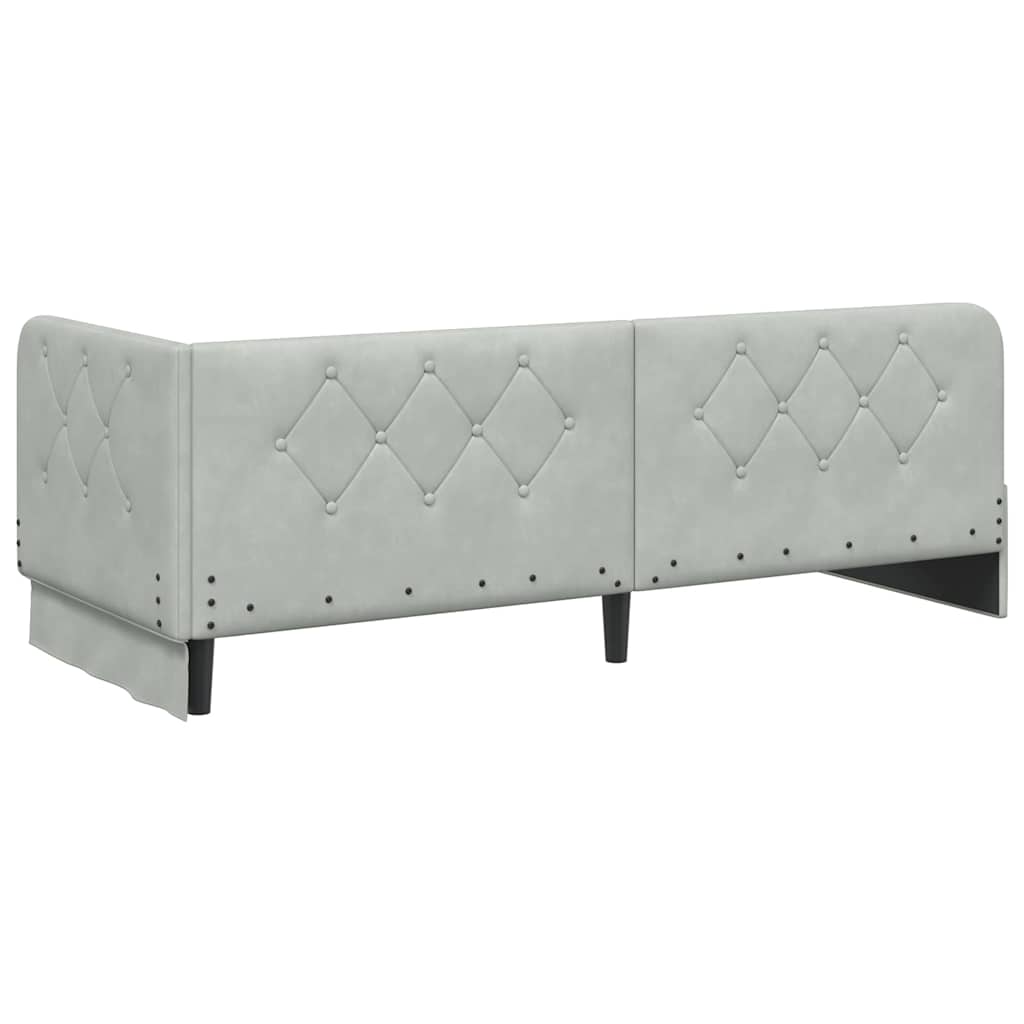 Cadre de lit d'angle Gris clair 80 x 200 cm Velours - XIOS