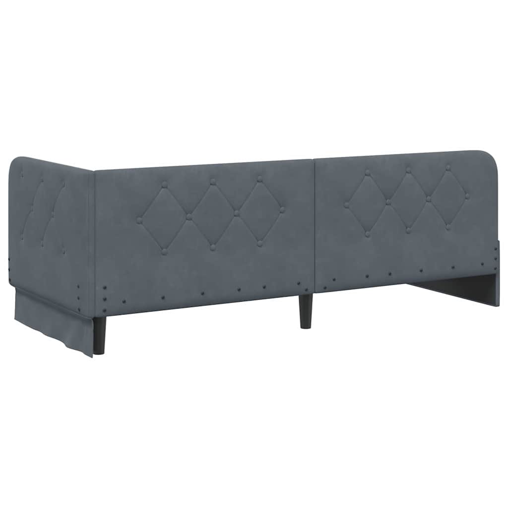 Cadre de lit d'angle Gris foncé 80 x 200 cm Velours - XIOS
