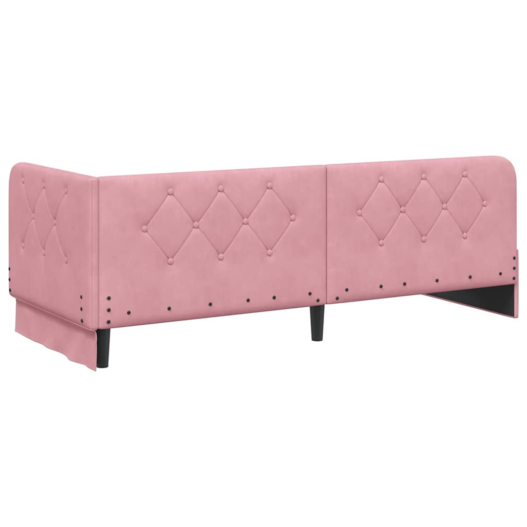 Cadre de lit d'angle Rose 80 x 200 cm Velours - XIOS