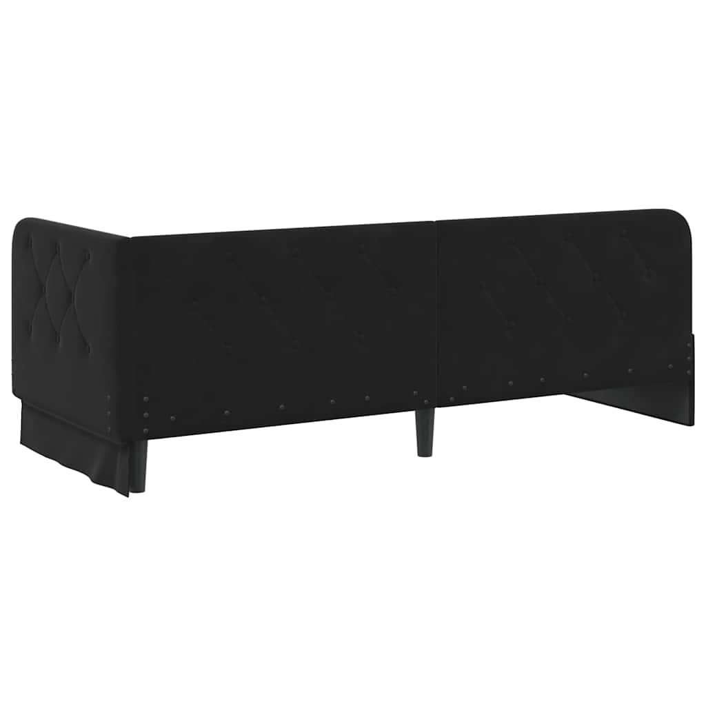 Cadre de lit d'angle Noir 80 x 200 cm Velours - XIOS
