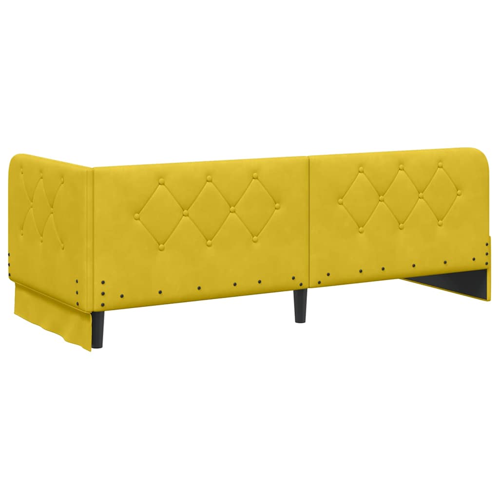 Cadre de lit d'angle Jaune 80 x 200 cm Velours - XIOS
