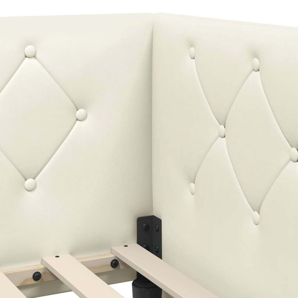 Cadre de lit d'angle Crème 80 x 200 cm Velours - XIOS