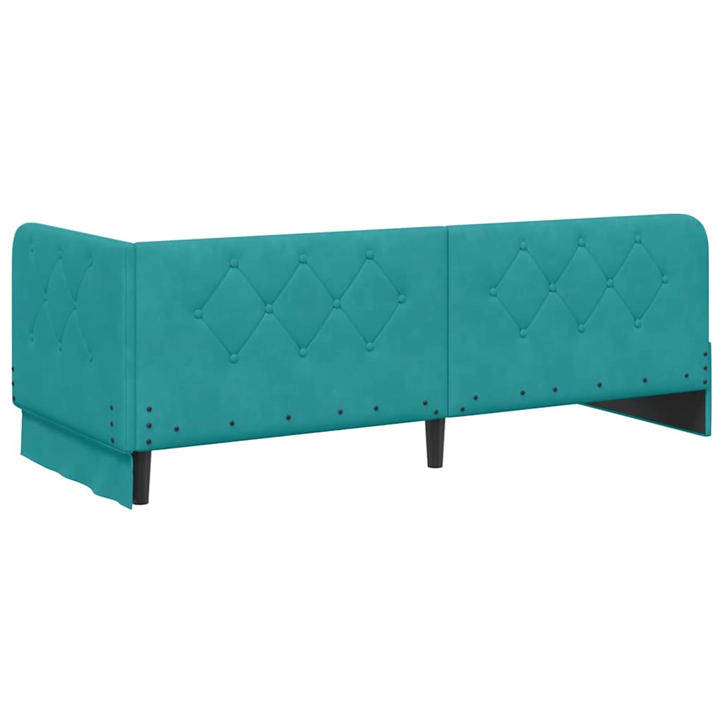 Cadre de lit d'angle Turquoise 80 x 200 cm Velours - XIOS