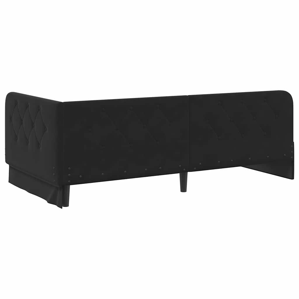 Cadre de lit d'angle Noir 90 x 190 cm Velours - XIOS