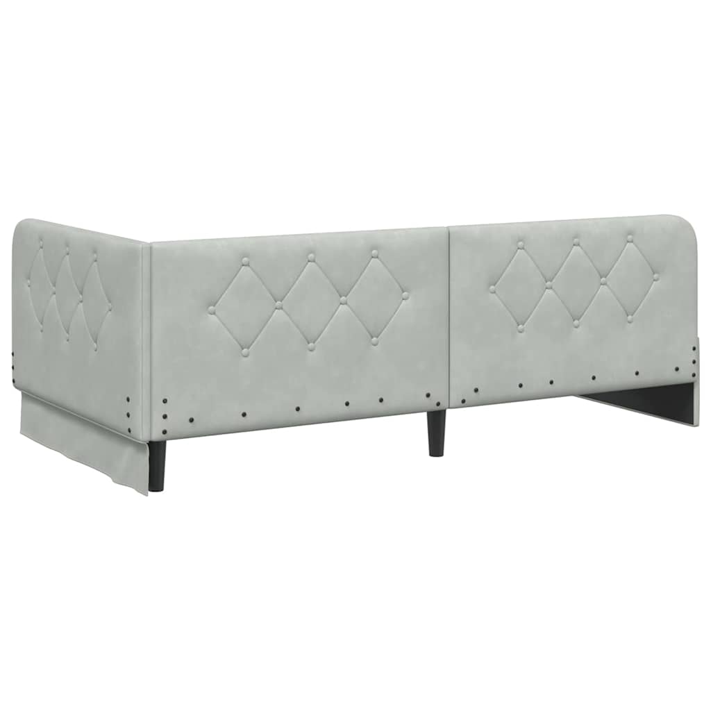 Cadre de lit d'angle Gris clair 100 x 200 cm Velours - XIOS