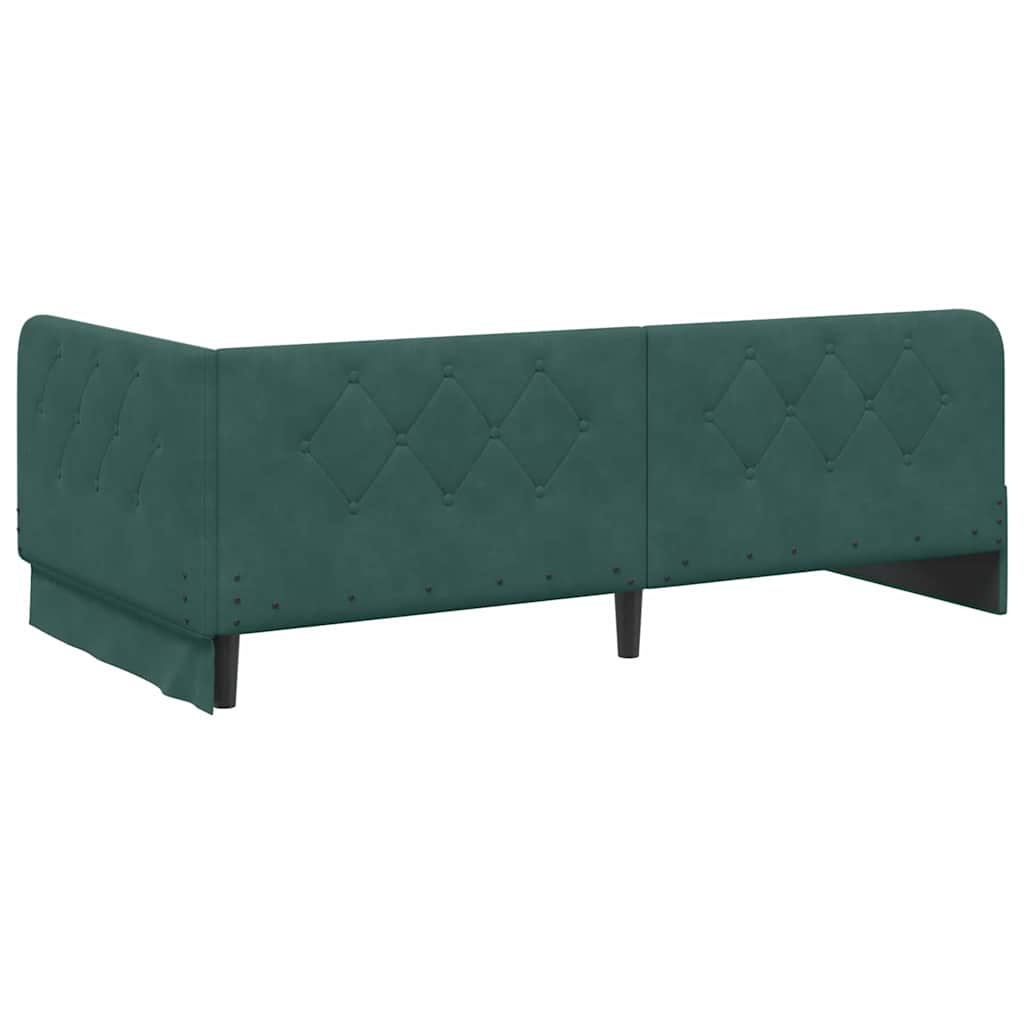 Cadre de lit d'angle Vert foncé 100 x 200 cm Velours - XIOS