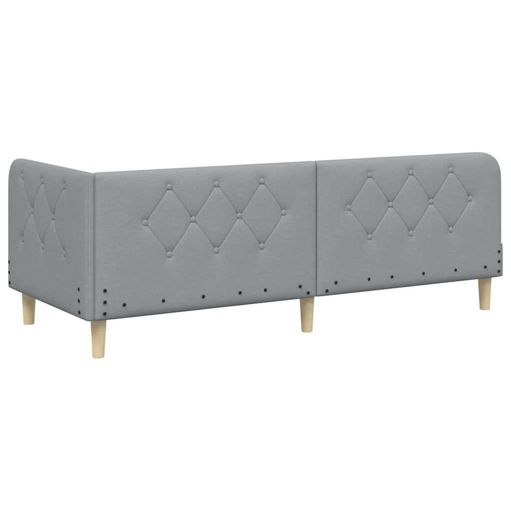 Cadre de lit d'angle Gris clair 80 x 200 cm tissu - XIOS