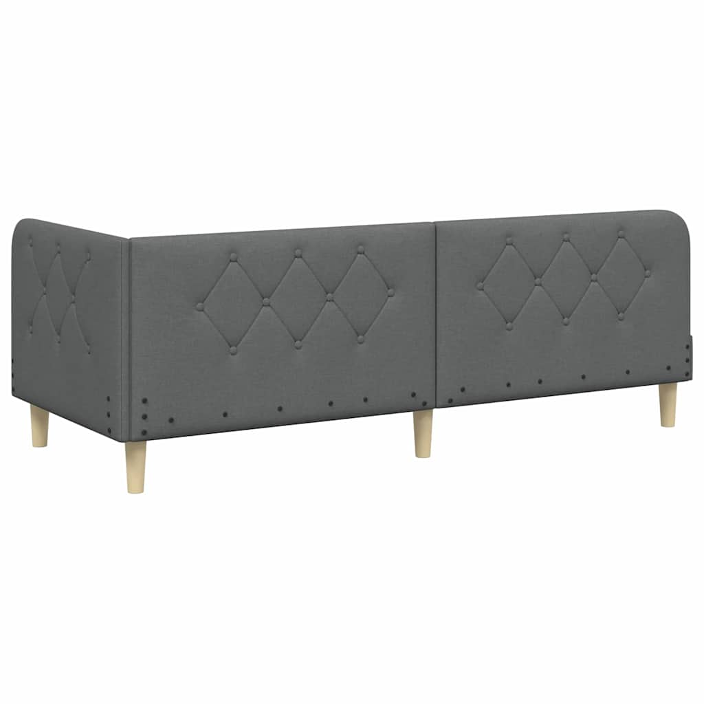 Cadre de lit d'angle Gris foncé 80 x 200 cm tissu - XIOS