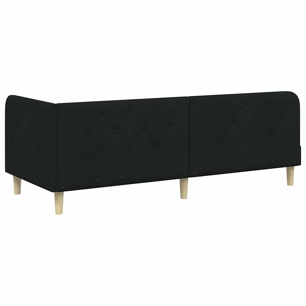 Cadre de lit d'angle Noir 80 x 200 cm tissu - XIOS