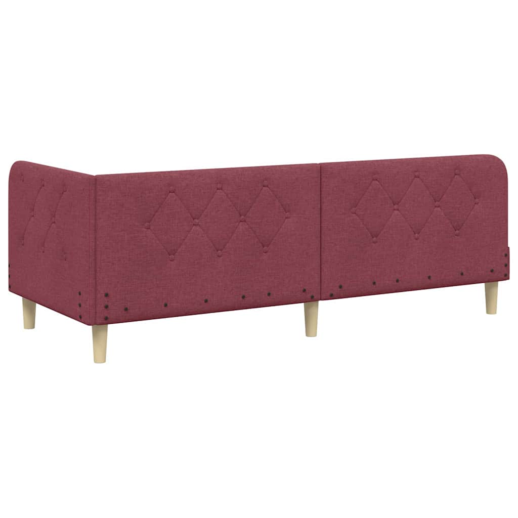Cadre de lit d'angle Bordeaux 80 x 200 cm tissu - XIOS