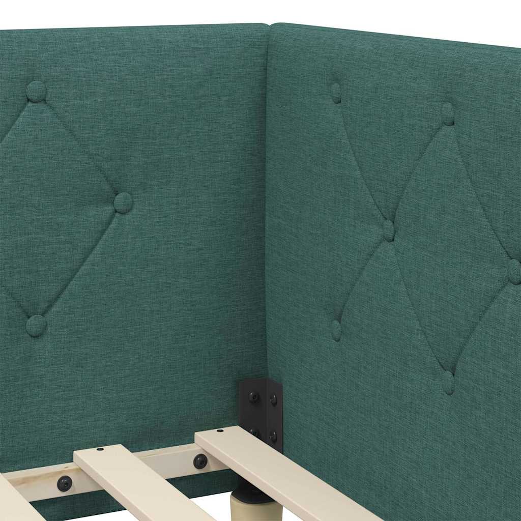 Cadre de lit d'angle Vert foncé 80 x 200 cm tissu - XIOS