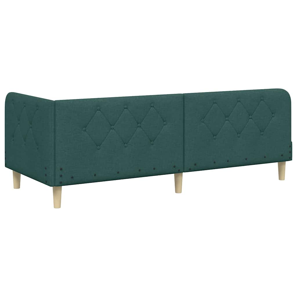 Cadre de lit d'angle Vert foncé 80 x 200 cm tissu - XIOS