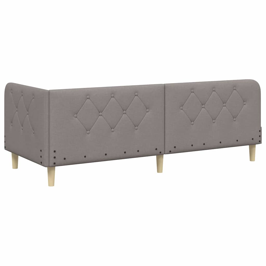 Cadre de lit d'angle Taupe 80 x 200 cm tissu - XIOS