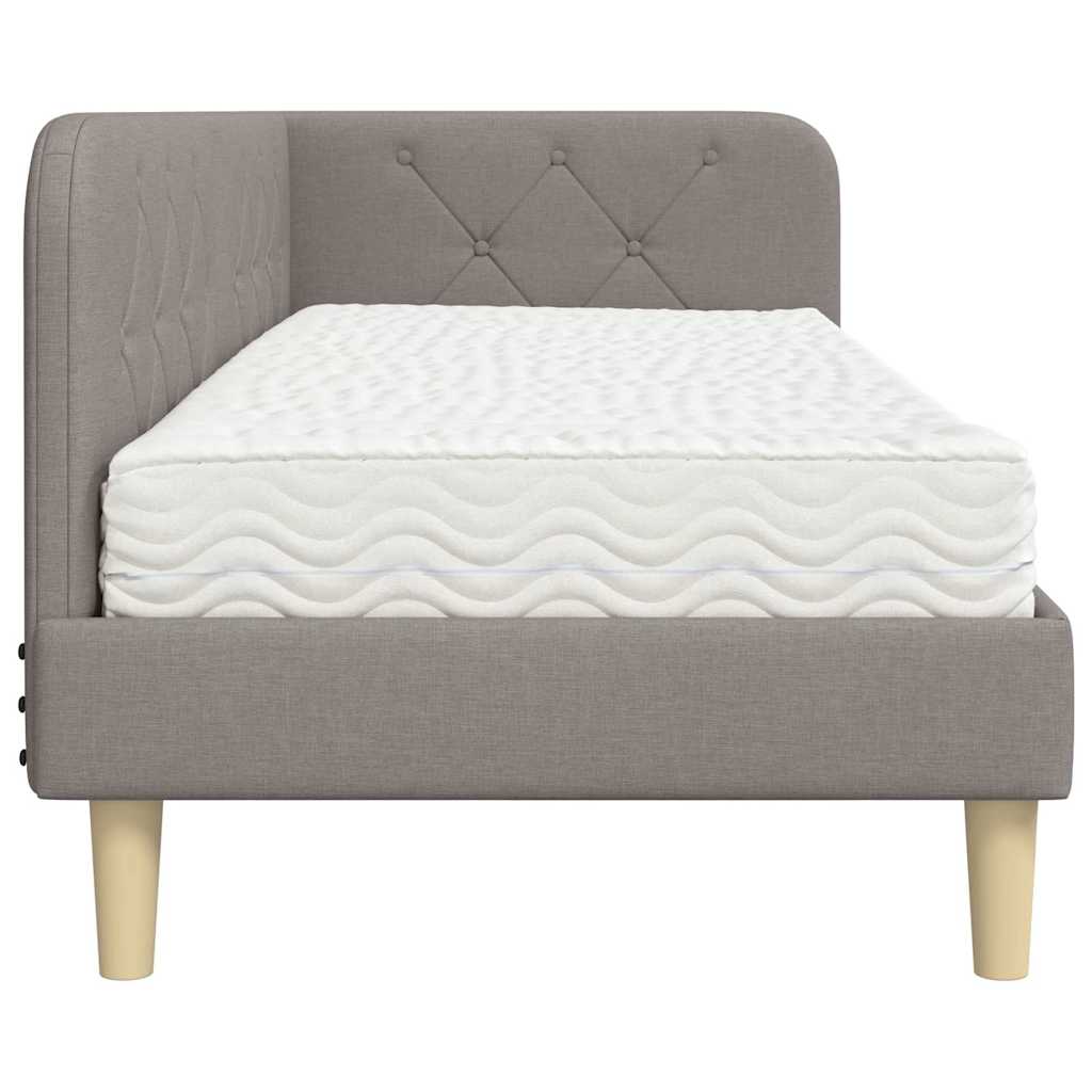 Cadre de lit d'angle Taupe 80 x 200 cm tissu - XIOS
