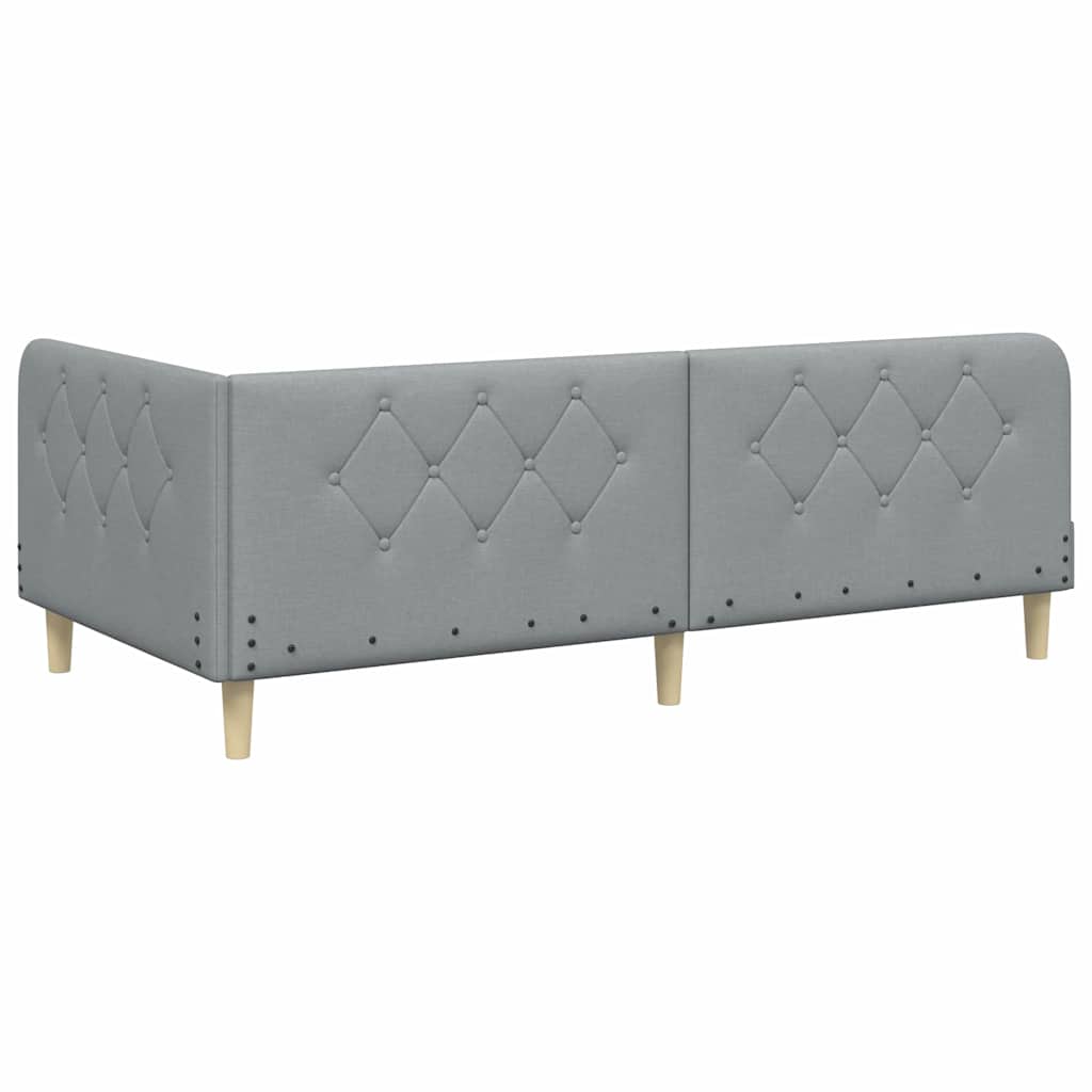 Cadre de lit d'angle Gris clair 90 x 200 cm tissu - XIOS