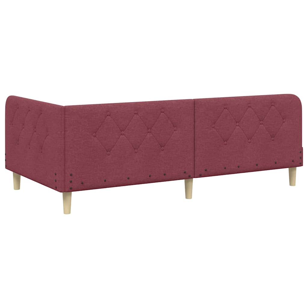 Cadre de lit d'angle Bordeaux 90 x 200 cm tissu - XIOS