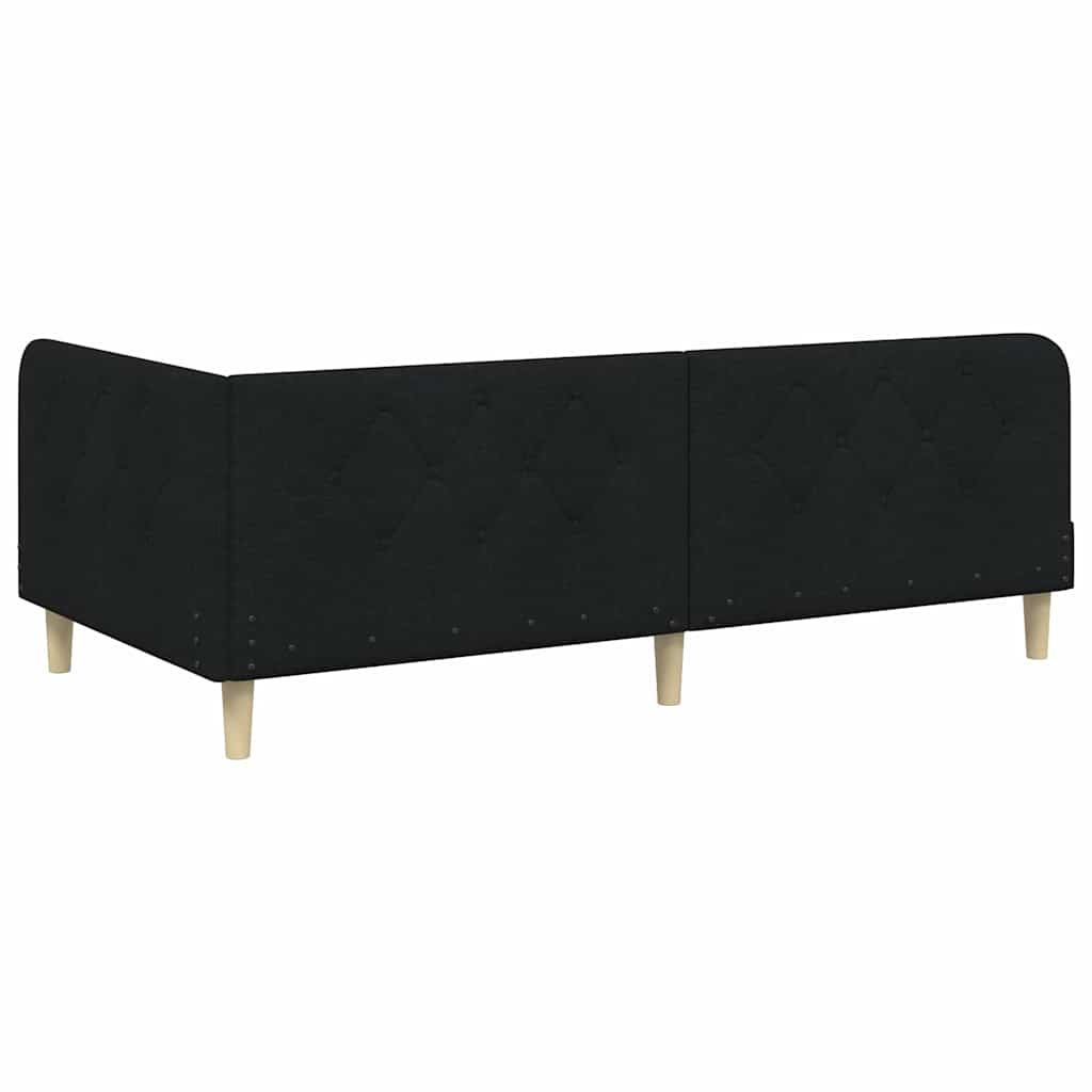 Cadre de lit d'angle Noir 100 x 200 cm tissu - XIOS