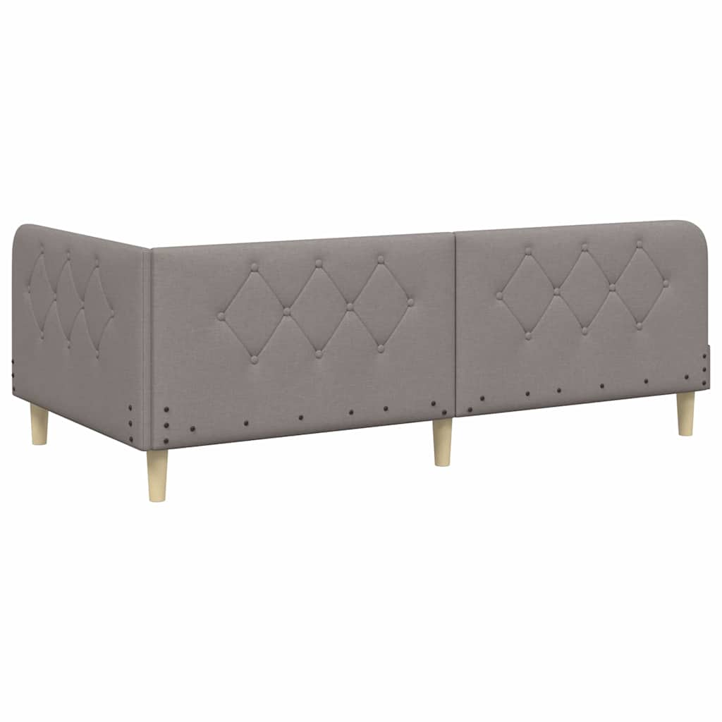 Cadre de lit d'angle Taupe 100 x 200 cm tissu - XIOS