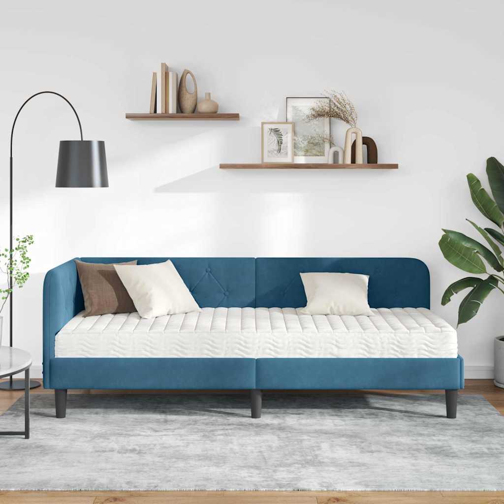 Cadre de lit d'angle Bleu 80 x 200 cm Velours - XIOS