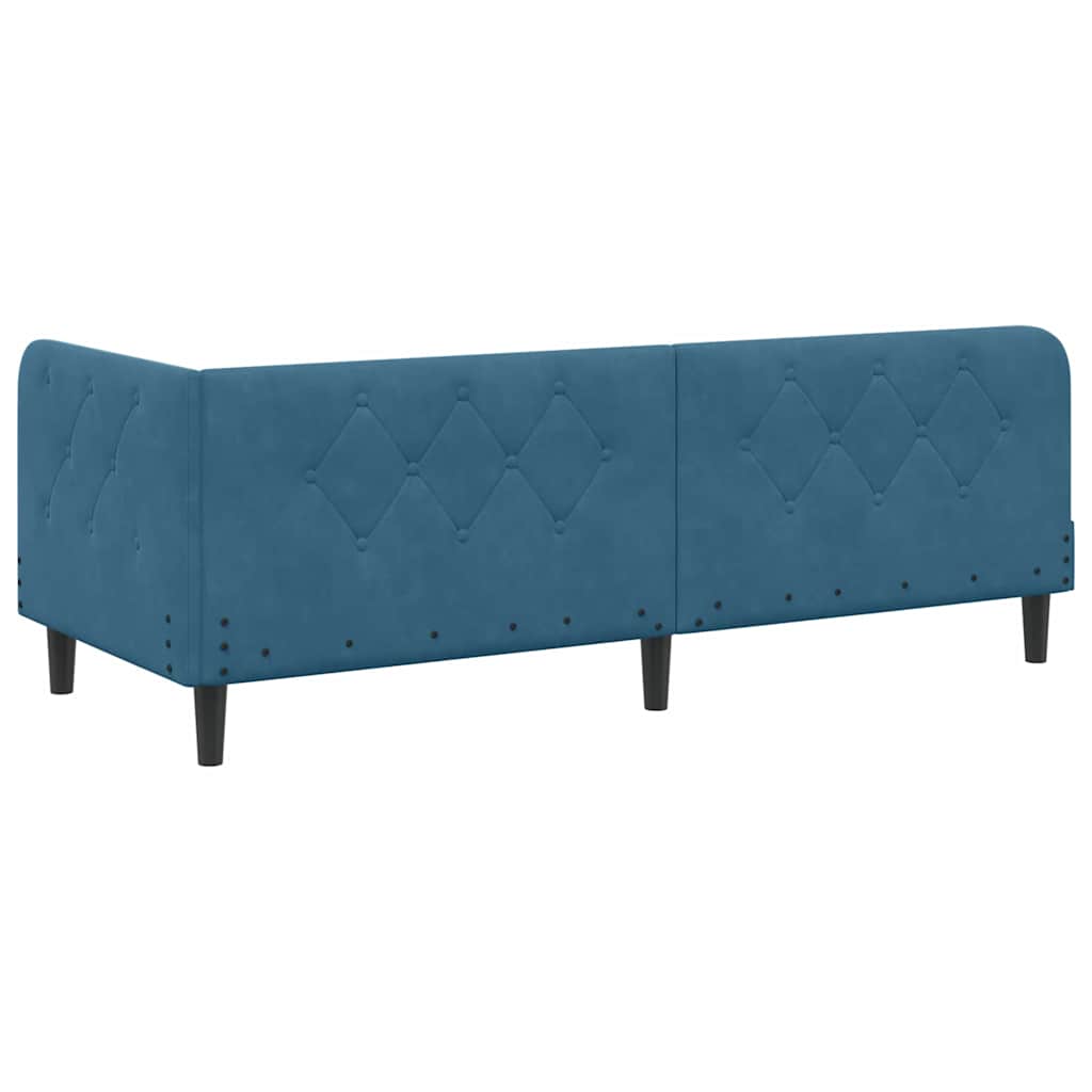 Cadre de lit d'angle Bleu 80 x 200 cm Velours - XIOS