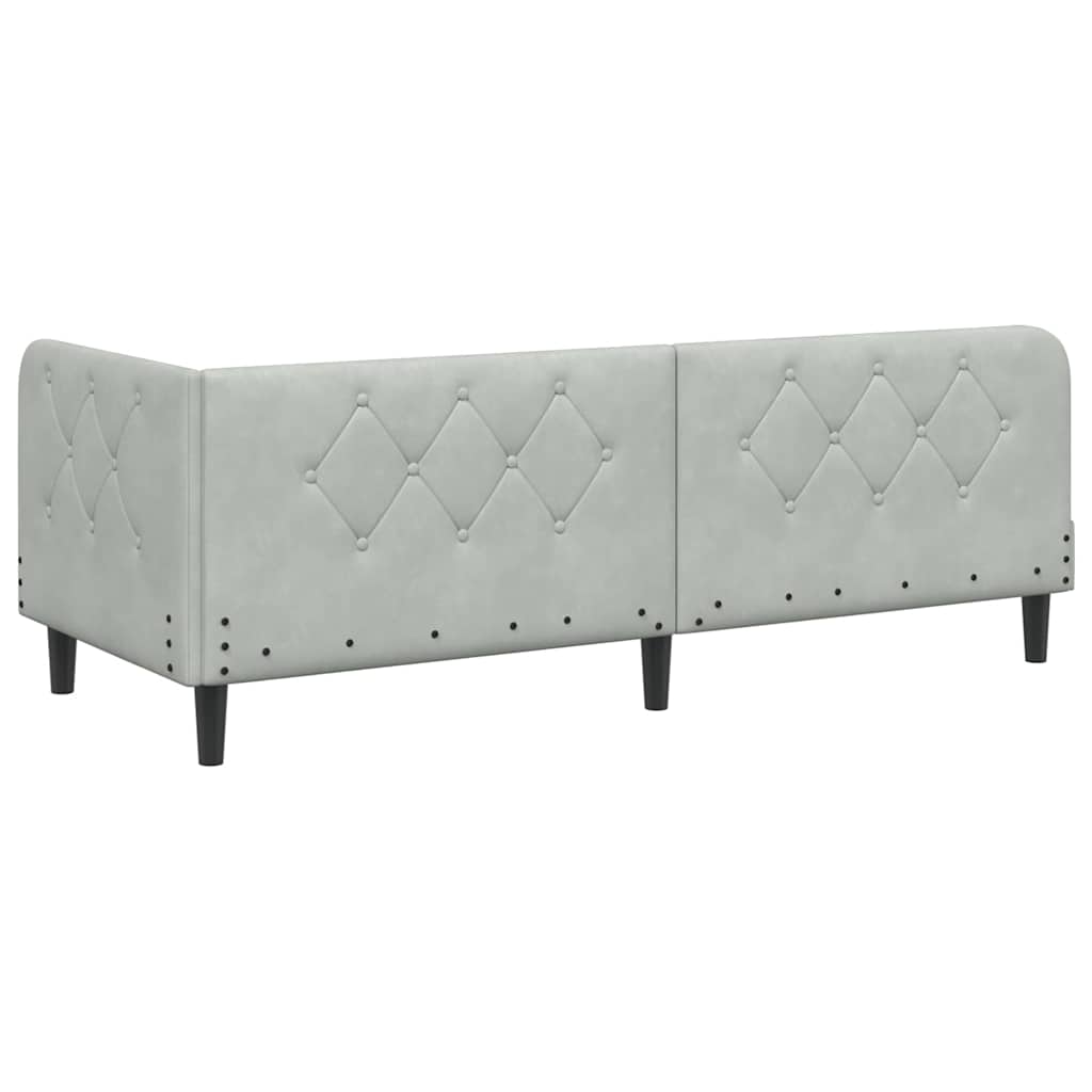 Cadre de lit d'angle Gris clair 80 x 200 cm Velours - XIOS
