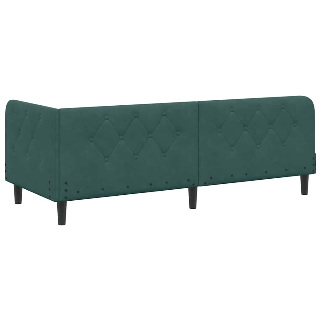 Cadre de lit d'angle Vert foncé 80 x 200 cm Velours - XIOS