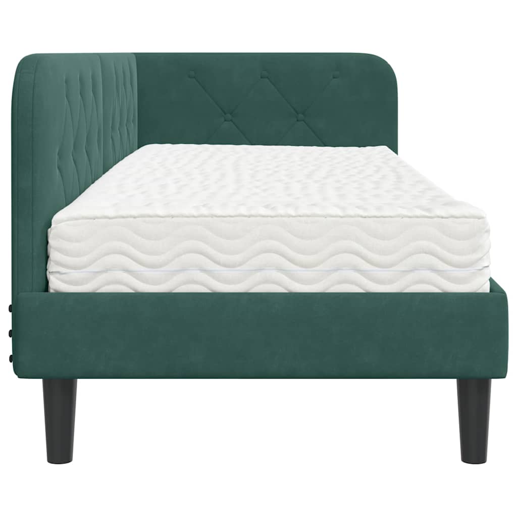 Cadre de lit d'angle Vert foncé 80 x 200 cm Velours - XIOS