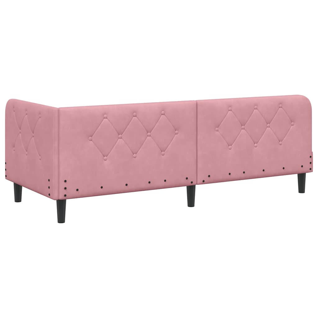 Cadre de lit d'angle Rose 80 x 200 cm Velours - XIOS
