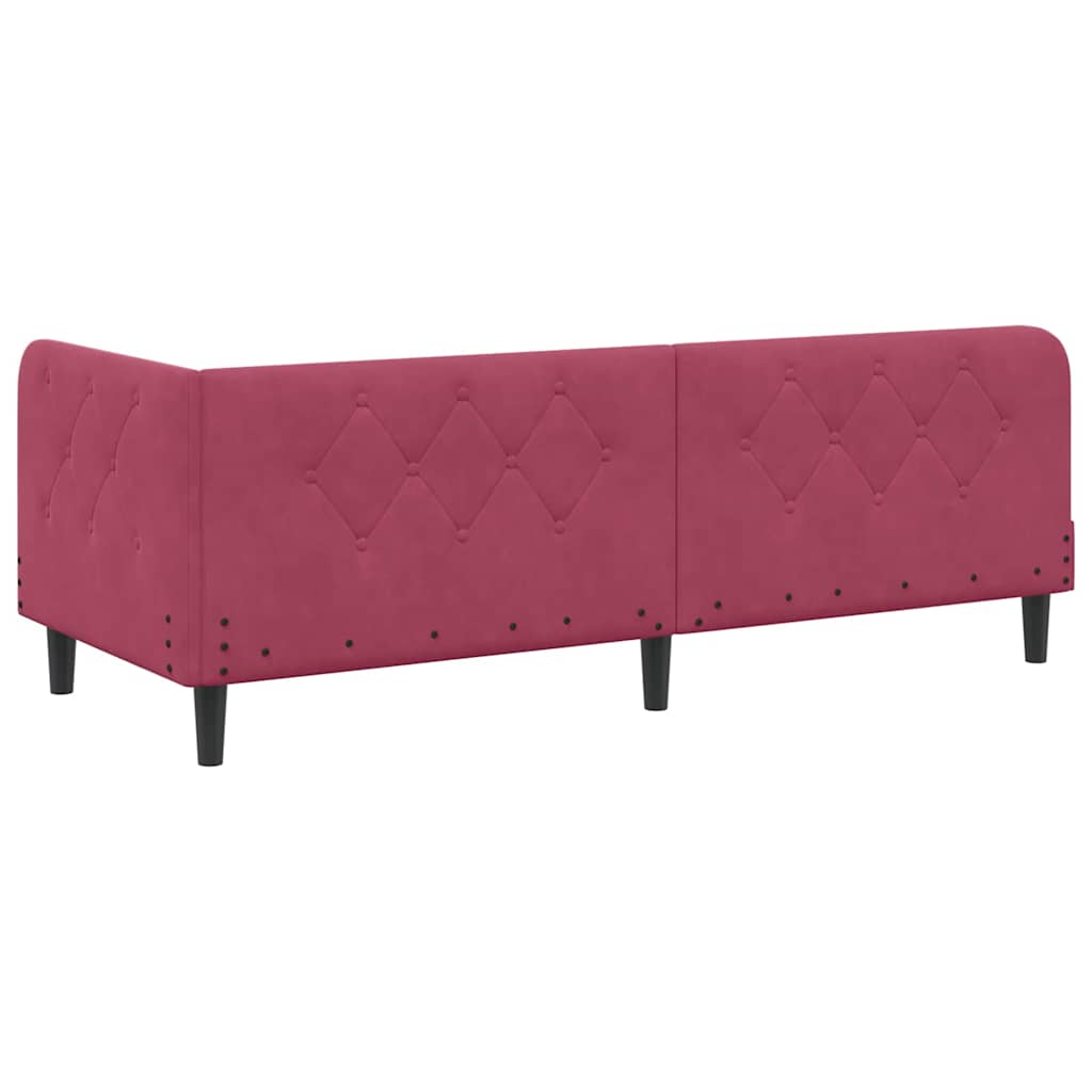 Cadre de lit d'angle Bordeaux 80 x 200 cm Velours - XIOS