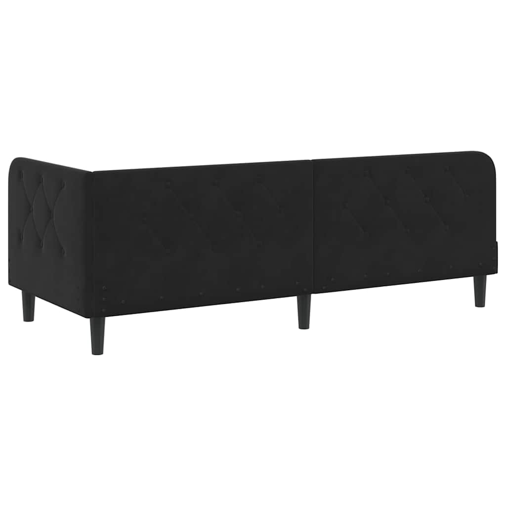 Cadre de lit d'angle Noir 80 x 200 cm Velours - XIOS