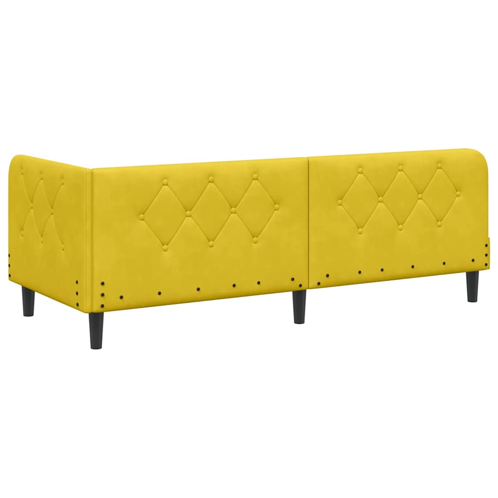 Cadre de lit d'angle Jaune 80 x 200 cm Velours - XIOS