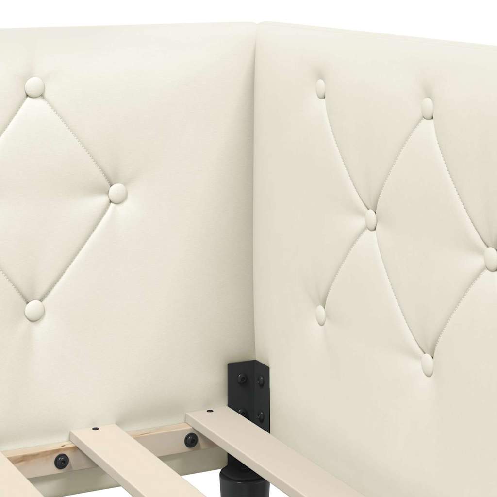 Cadre de lit d'angle Crème 80 x 200 cm Velours - XIOS