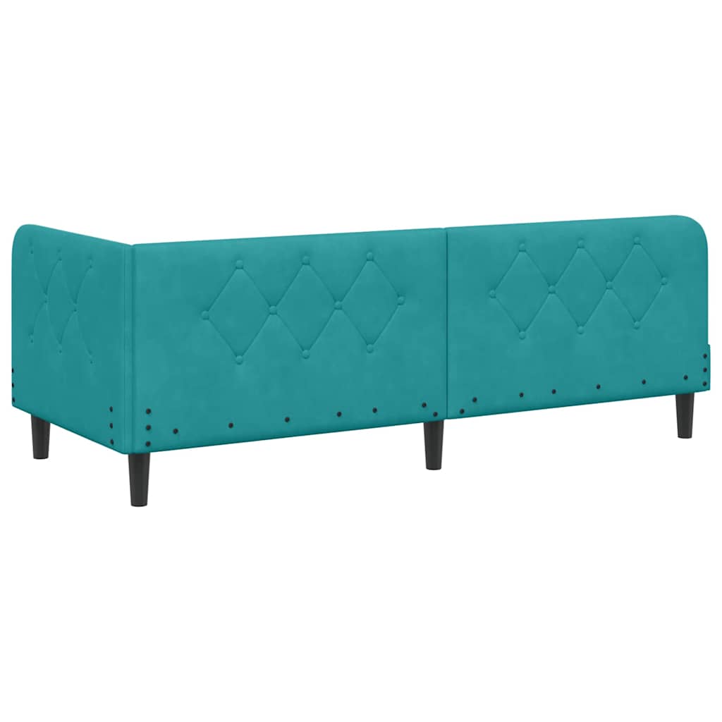Cadre de lit d'angle Turquoise 80 x 200 cm Velours - XIOS