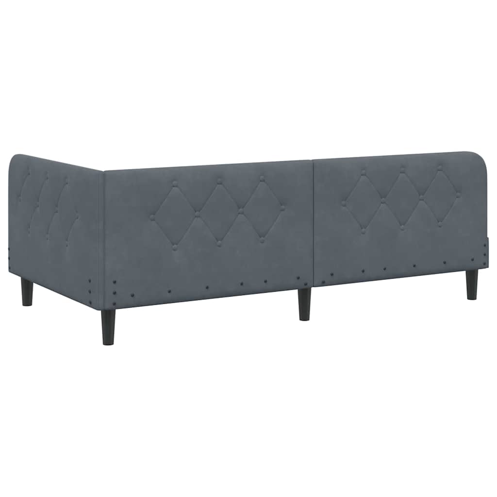 Cadre de lit d'angle Gris foncé 90 x 200 cm Velours - XIOS