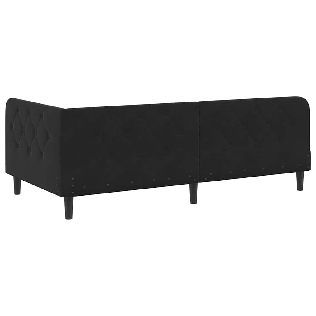 Cadre de lit d'angle Noir 90 x 200 cm Velours - XIOS