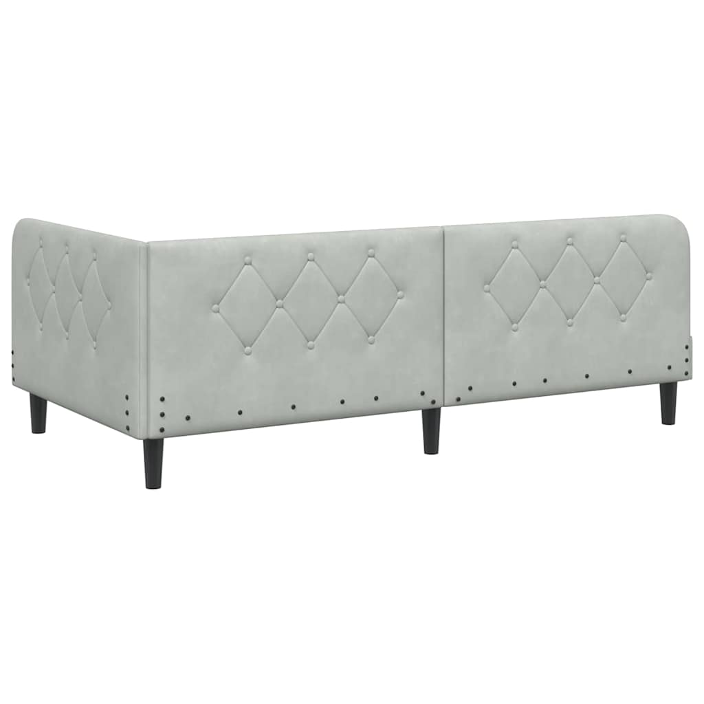 Cadre de lit d'angle Gris clair 100 x 200 cm Velours - XIOS