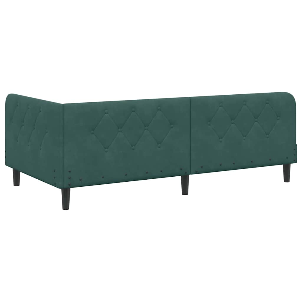 Cadre de lit d'angle Vert foncé 100 x 200 cm Velours - XIOS