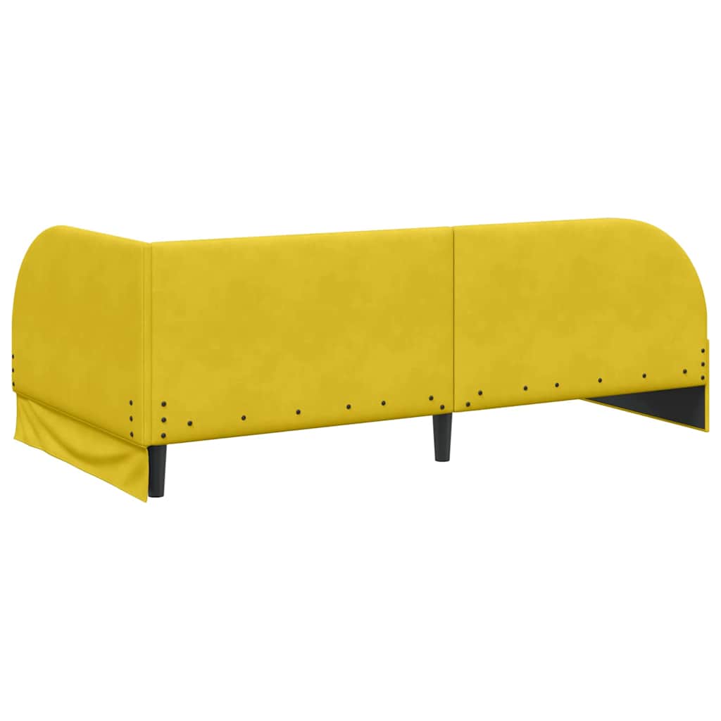 Cadre de lit d'angle avec matelas 2 pcs Jaune Velours - XIOS