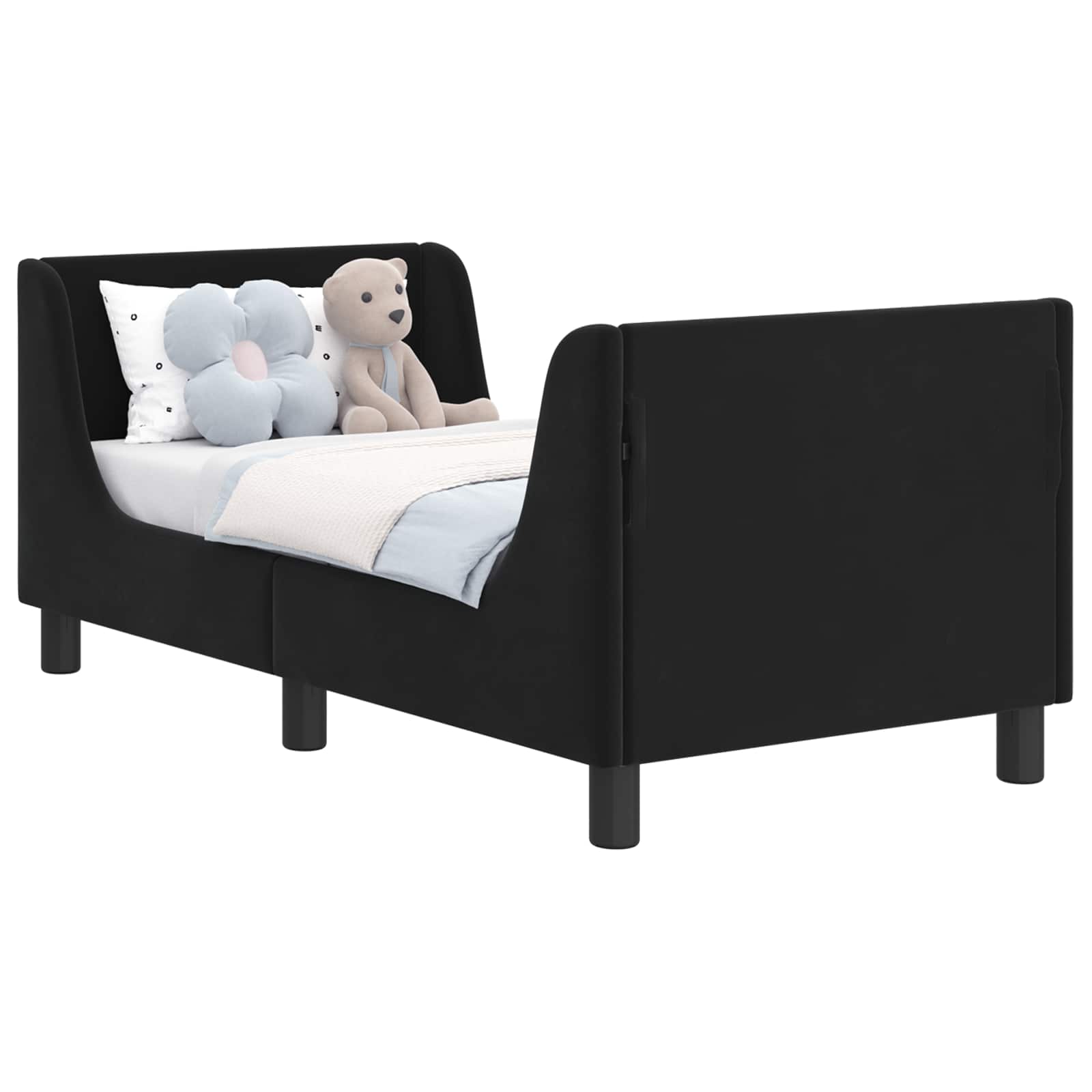Cadre de lit pour tout-petit avec tête de lit Noir 70 x 140 cm - XIOS