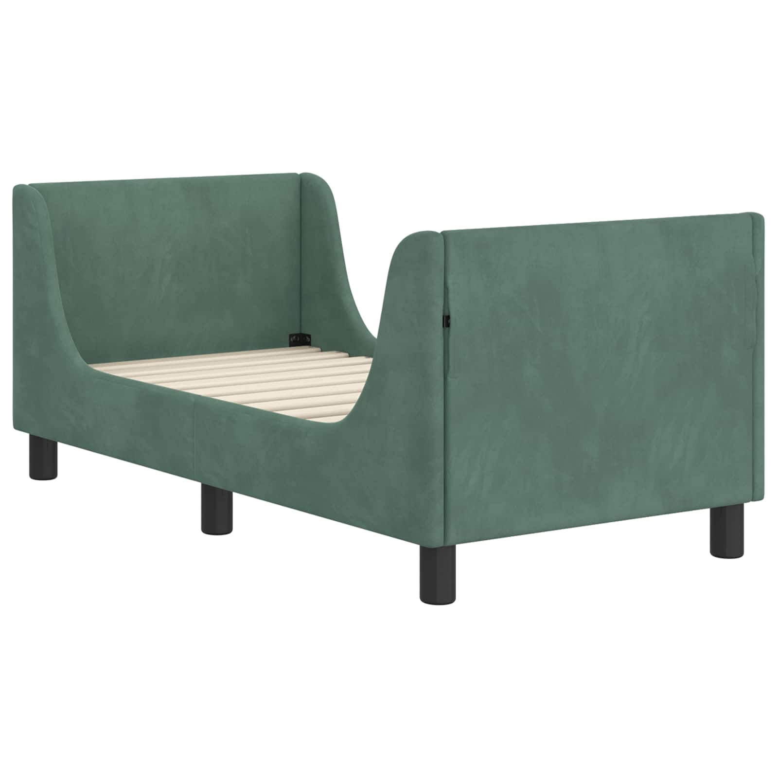 Cadre de lit pour tout-petit avec tête de lit Vert Mer Velours - XIOS