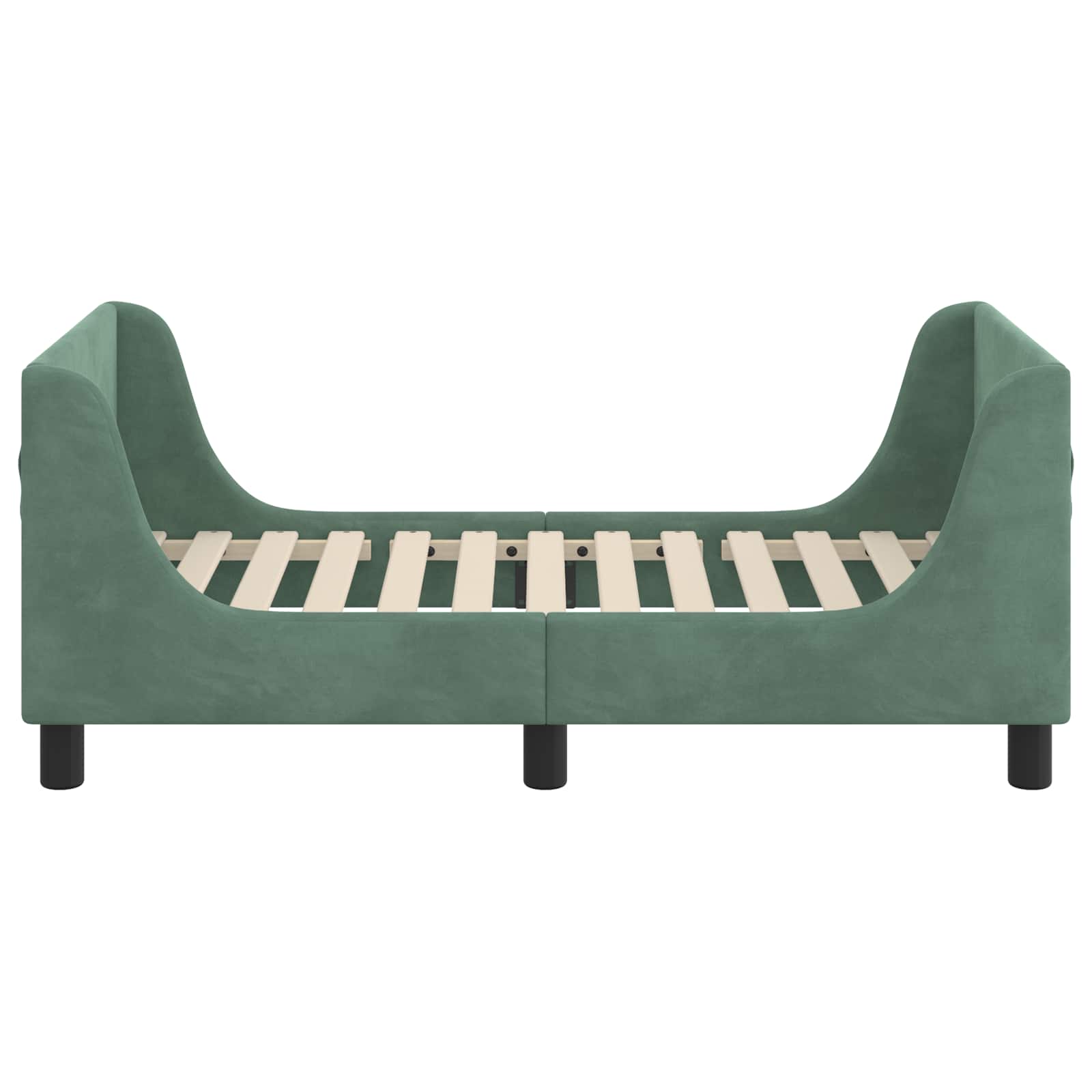 Cadre de lit pour tout-petit avec tête de lit Vert Mer Velours - XIOS