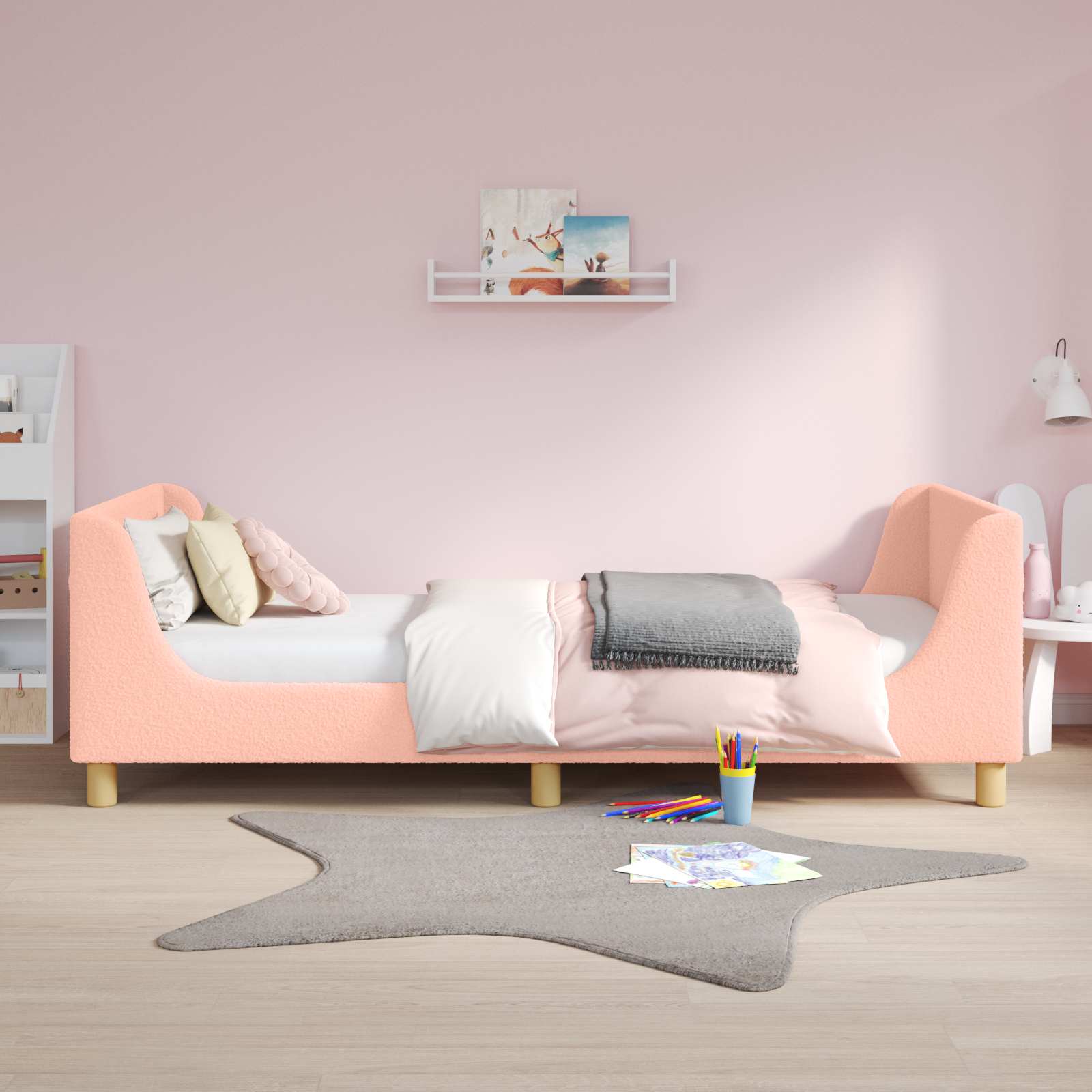 Cadre de lit pour enfants avec tête de lit Rose 80 x 200 cm - XIOS